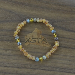 Baltic amber bracelet with jasper